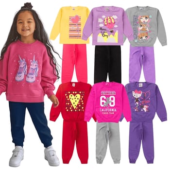 Kit 4 Peças Moletom Juvenil Menina 10 Ao 14 Outono/inverno