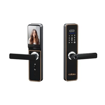 Fechadura Eletronica Inteligente Digital Biométrica com Tela 3,5", App Wi-Fi, Teclado, Cartão/NFC e Chave – Alarme Anti-arrombamento, Cilindro Nível