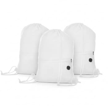 Mochila Saco Esportiva em Poliéster 210D, Multicolorida, com Bolso Frontal com Zíper, 43x32cm, 5 Cores (3, Branco)