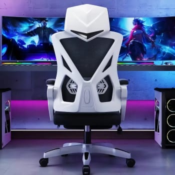 Cadeira De Escritório Gamer Ergonômica Apoio Pés