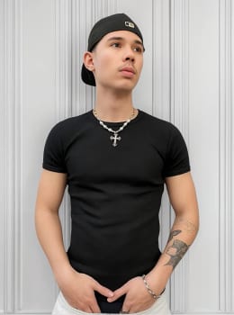 Camiseta Americana Canelada Ribana Algodão Justa Premium