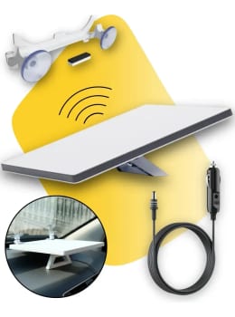 Kit Starlink Mini Completa Original + Suporte C/ Ventosa Livre De Multas + Carregador Veicular 12/24v Cabo 2m Internet Wi-fi Via Satélite Carro