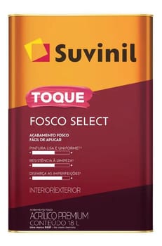 Suvinil Acrílico Premium Toque Fosco Select Acrílica Crômio 18L