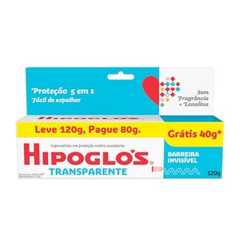 Hipoglós Creme Preventivo de Assaduras Transparente, Leve 120g Pague 80g