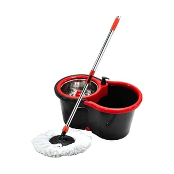 Powermaid Mop Giratorio Pro - Dois baldes com Centrífuga de Aço Inox - Balde de Enxague com 7L