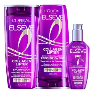 Kit Elseve Collagen Lifter- Shampoo,condicionador E Leave-in