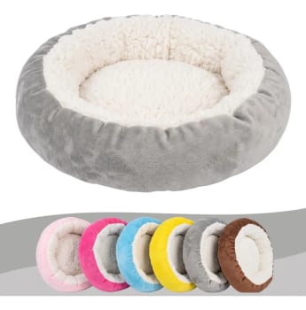 Caminha Redonda Pet Sherpa Cama Para Cães Gatos Macia Quente
