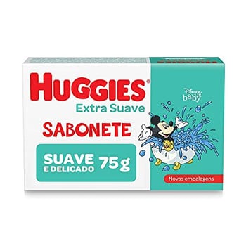 HUGGIES Sabonete em Barra Toque Suave - 75g, Branco