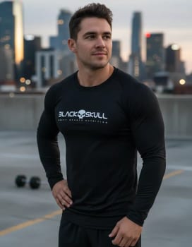 Camiseta Dry Fit Soldado Bope Manga Longa Black Skull