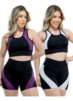 Kit 2 Conjunto Fitness Roupa Academia Zero Transparência