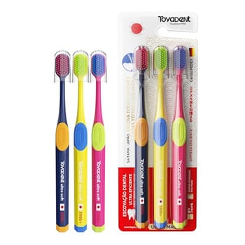 TOYADENT Escova de Dente Adultos, 5500 Cerdas Macia, Kit Família 3 Unidades
