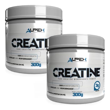 Kit 2x Creatina 100% Pura 300g - Alpex - Sem Sabor