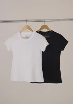Kit Com 2 Camisetas Femininas Básicas Baby Look Hering