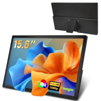 Monitor Portatil para Notebook 15.6" FHD IPS Ultra Fino 1080P com HDR e FreeSync USB-C/HDMI Zero Latência - Tela Portátil para Notebook com Filtro de