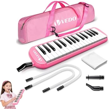 VEDO Escaleta de 32 Teclas Infantil, com Bocal Duplo, Teclado De Piano de Ar, Instrumento Musical com Bolsa, Instrumentos Musicais de Brinquedo VersãO