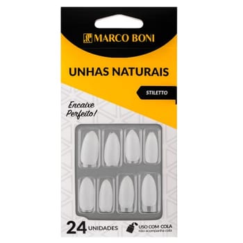 Unhas Posticas Naturais Stiletto, 9717, Marco Boni, Sortidas, 1 Unidade.