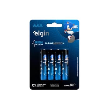 Pilha Ultra Alcalina AAA Elgin – Cartela com 8 Unidades Palito