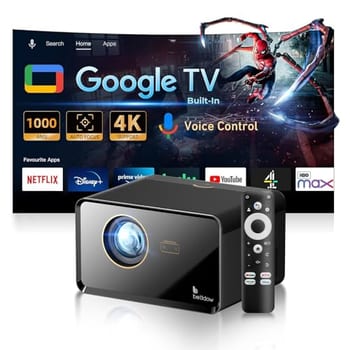 Projetor Bettdow AC1080, Full HD 1080p, 1000 ANSI Lúmens, Google TV, Wi-Fi, Bluetooth, Foco Automático, Keystone Vertical