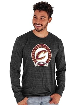 Blue 84 Camiseta de manga comprida Tri-blend oficialmente licenciada pela NBA, preta
