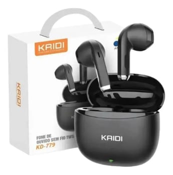 Fone De Ouvido Sem Fio Kaidi KD-779 Bluetooth 5.1 Tws Cancelamento HiFi Chamadas Bateria Longa Premium
