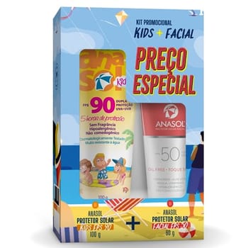 Kit FPS 90 Kids Corpo 100g + FPS 50 Facial 60g - Anasol