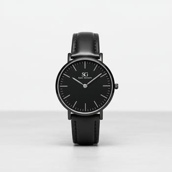 Relógio Masculino Saint Germain Murray Full Black de Couro Sintético Preto