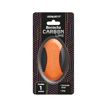 BORRACHA OVAL COM GRIP CARBON LINE - CAIXA C/ 12 BLISTERS CORES SORTIDAS LEO&LEO