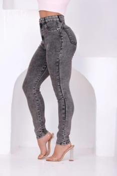 Calça Jeans Feminina Skinny Cintura Alta Levanta Bumbum