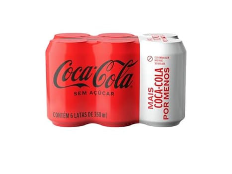 Pack de Coca-Cola sem Açúcar 350Ml 6 unidades