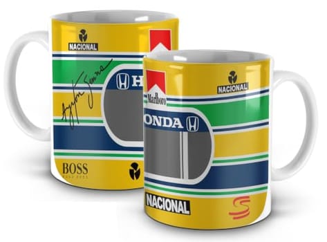 Caneca Ayrton Senna Fórmula 1 F1 Corrida - Mega Oferta!!!
