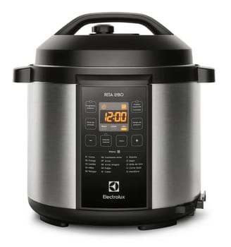Electrolux Panela pressão elétrica Electrolux digital capacidade 6L silenciosa segura 10 travas segurança 15 receitas pré-programadas 3 níveis pressão