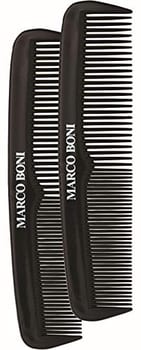 Marco Boni Kit Com 2 Pentes Masculino Dentes Finos E Médios 0891 Preto 2 Unidades