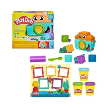 Play-Doh Kit Inicial Fotos Divertidas, conjunto de massinha com 3 potes de massa de modelar e acessórios, brinquedos criativos para crianças acima de