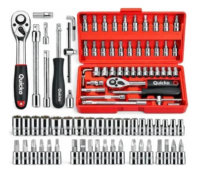 Kit Ferramentas 46 Peças Com Soquetes e Chaves Para Carro e Casa