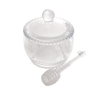 WOLFF - Meleira de Cristal com Colher - 10cm x 10cm x 11cm - Linha Pearl - 200ml