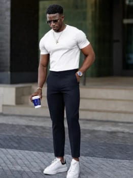 Calça Alfaiataria Masculina Slim Fit Elastano - R$ 79,9