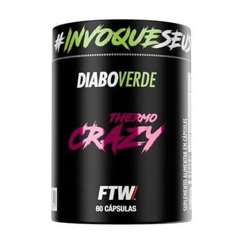 FTW Thermo Crazy Diabo Verde, Suplemento Alimentar com Cafeína, Taurina e L-Carnitina (60 Cápsulas)