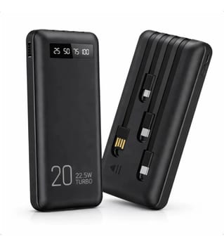 Power Bank 20000mah Carregador Portátil Turbo Rápido 22.5w Display Digital Preto