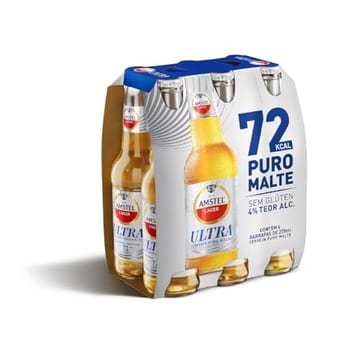 Amstel Ultra Cerveja Puro Malte, Pack de 6 Long Neck 275ml