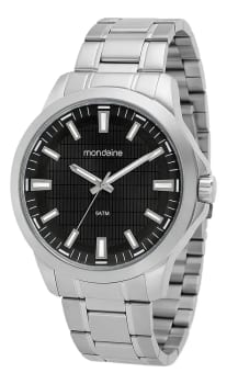 Relógio de pulso Mondaine 99784G0MVNE1 com corria de aço inoxidável cor prateado - fondo preto