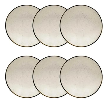 Jogo 6 Pratos Fundos Rustico Brisa 20,5cm Oxford Porcelanas
