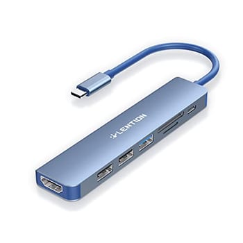 LENTION Hub USB C carregamento de 100 W, HDMI 4K, Dual Leitor de Cartão, Compatível USB 3.0 e 2.0 2023-2016 MacBook Pro, novo Mac Air/Surface