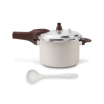 Brinox - Panela de Pressão Ceramic Life Pressure Indução 4,2L + Concha - Vanilla