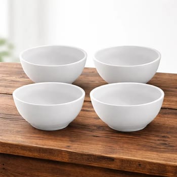 Kit 4 Tigelas Porcelana Branco 500ml Alfa Porcelanas Bowl Cumbuca