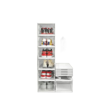Sapateira Vertical Armário Sapato Tênis 6 Andares Caixa Sapato Vitrine Vertical Multiuso - Branco Branco