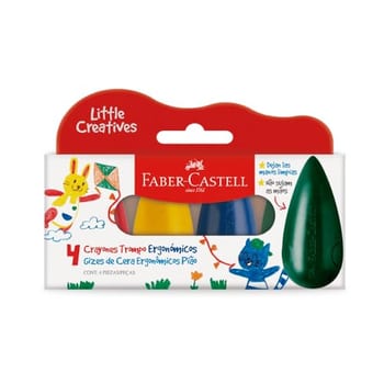 Giz de Cera Pião Faber-Castell Little Creatives com 4 Cores