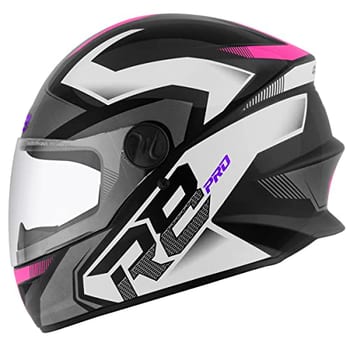 CAPACETE FECHADO PRO TORK R8 PRO BRILHANTE PRETO - ROSA TAM. 56