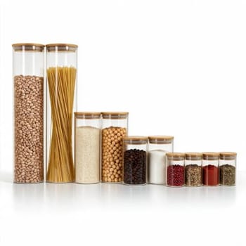 Oikos - Kit 10 Potes de Vidro Herméticos Redondos com Tampa de Bambu