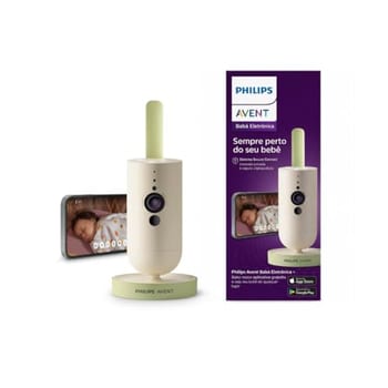 Babá Eletrônica Philips Avent Full HD de 1080p, Visão Noturna, Sons de Ninar, Função Talkback (Fale e ouça seu bebê), Conexão Privada, Termômetro de