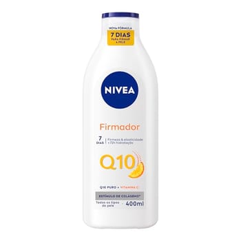 NIVEA Loção Hidratante Firmador Q10 + Vitamina C 400ml, Hidratação Intensa 48h, Pele Firme e Elasticidade, Corporal, Todos os Tipos de Pele